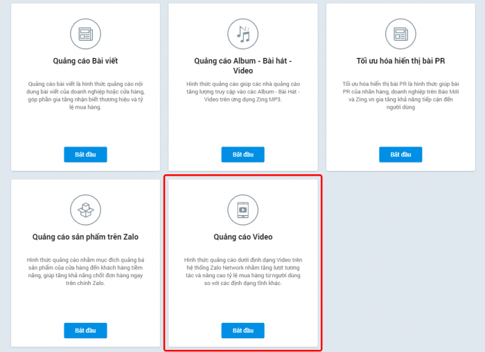 Hướng dẫn tạo quảng cáo Video trong Zalo Ads