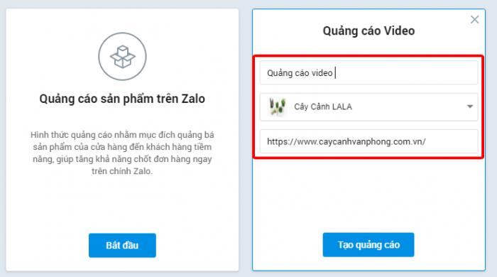 Hướng dẫn tạo quảng cáo Video trong Zalo Ads