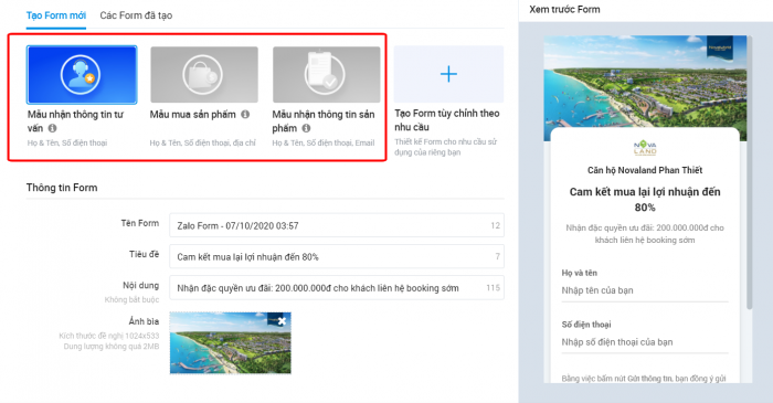 Hướng dẫn tối ưu quảng cáo Form trong Zalo Ads
